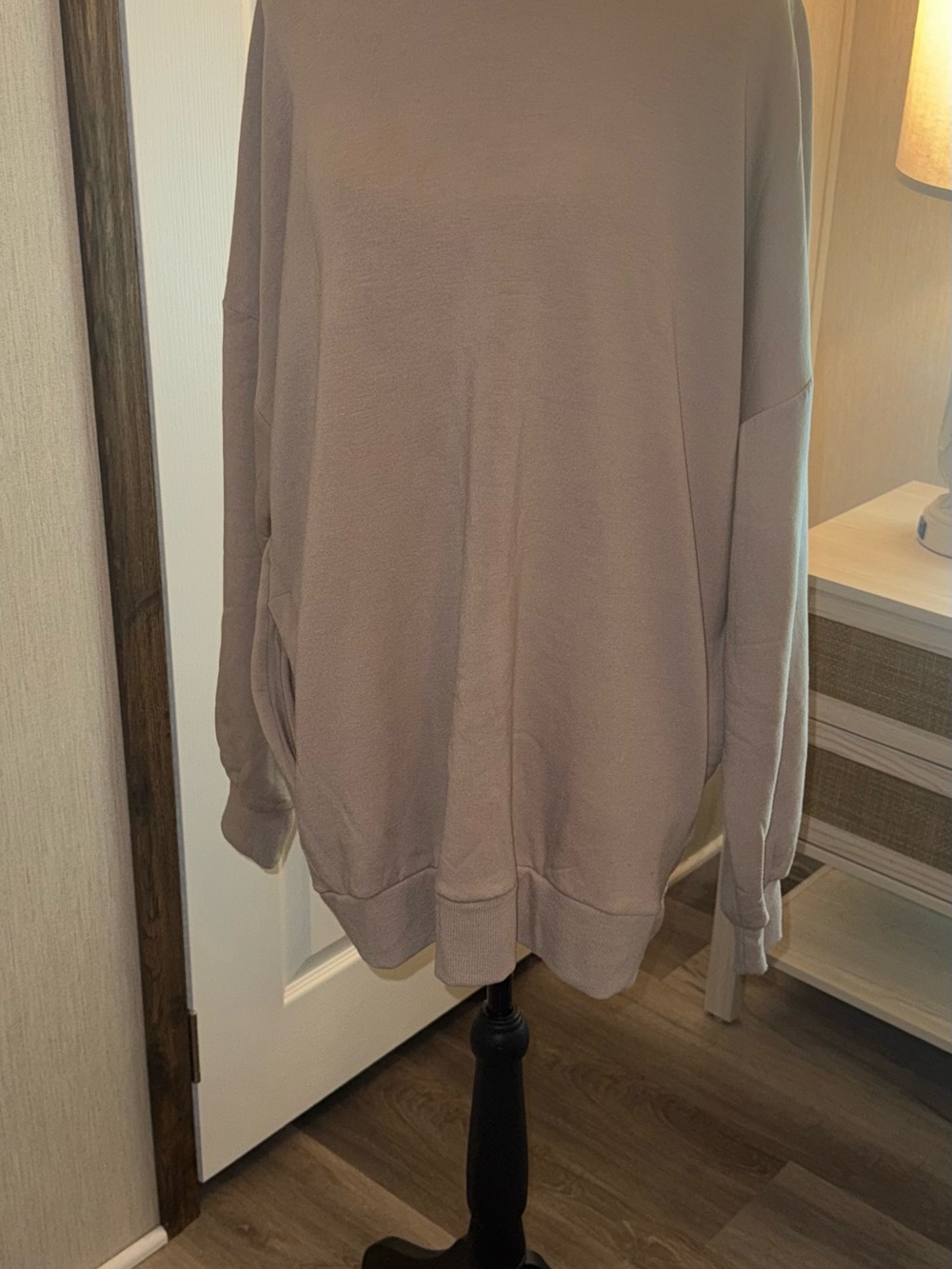 Zenana Outfitters Oversized Crewneck Sweatshirt in Taupe - Picture 2 of 4